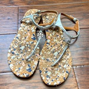 Tory Burch Emmy silver sandal